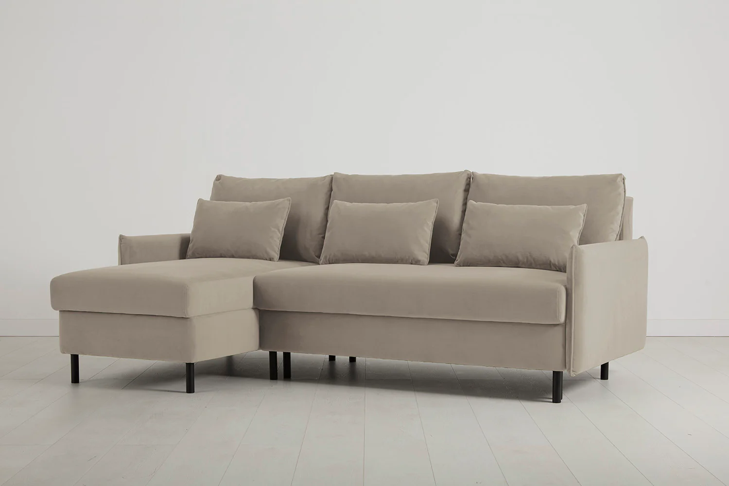 Model 12 Sofa Bed with Storage 3 Seater Left Chaise, Bone - Image 3