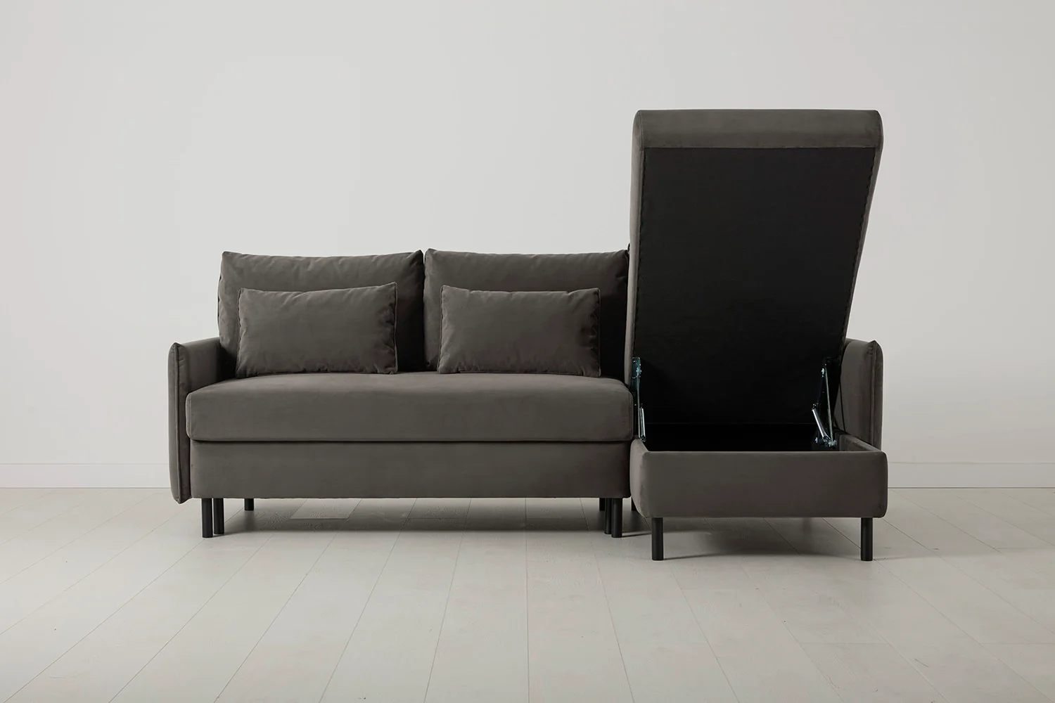 Model 12 Sofa Bed with Storage 3 Seater Right Chaise, Elephant - Image 3