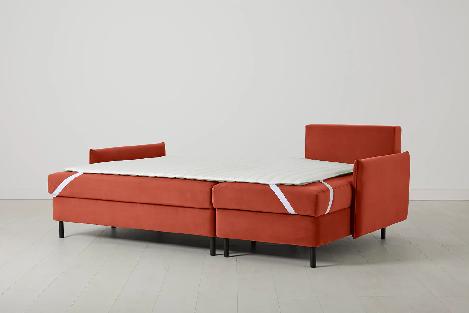 Model 12 Sofa Bed with Storage 3 Seater Right Chaise, Paprika - Image 10